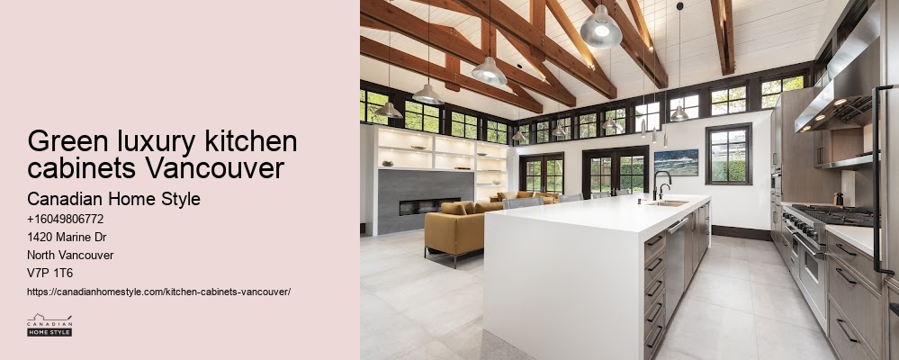 Green luxury kitchen cabinets Vancouver