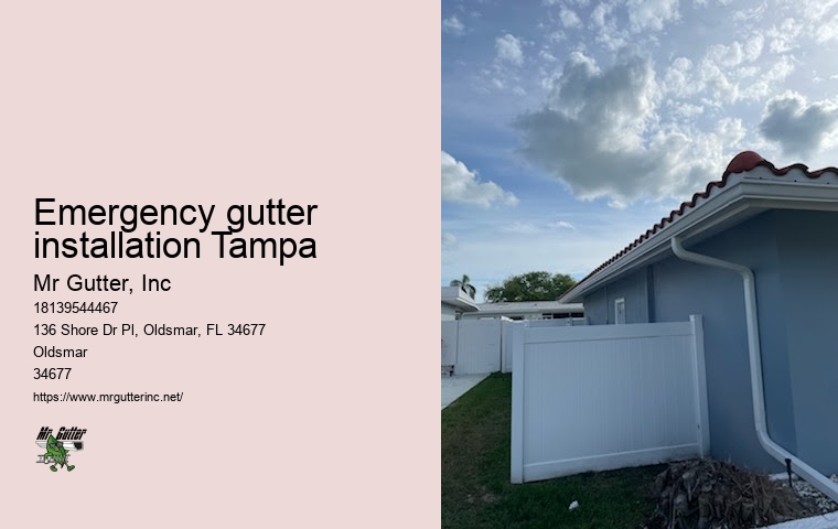 Gutter installation service area Emergency gutter installation Tampa