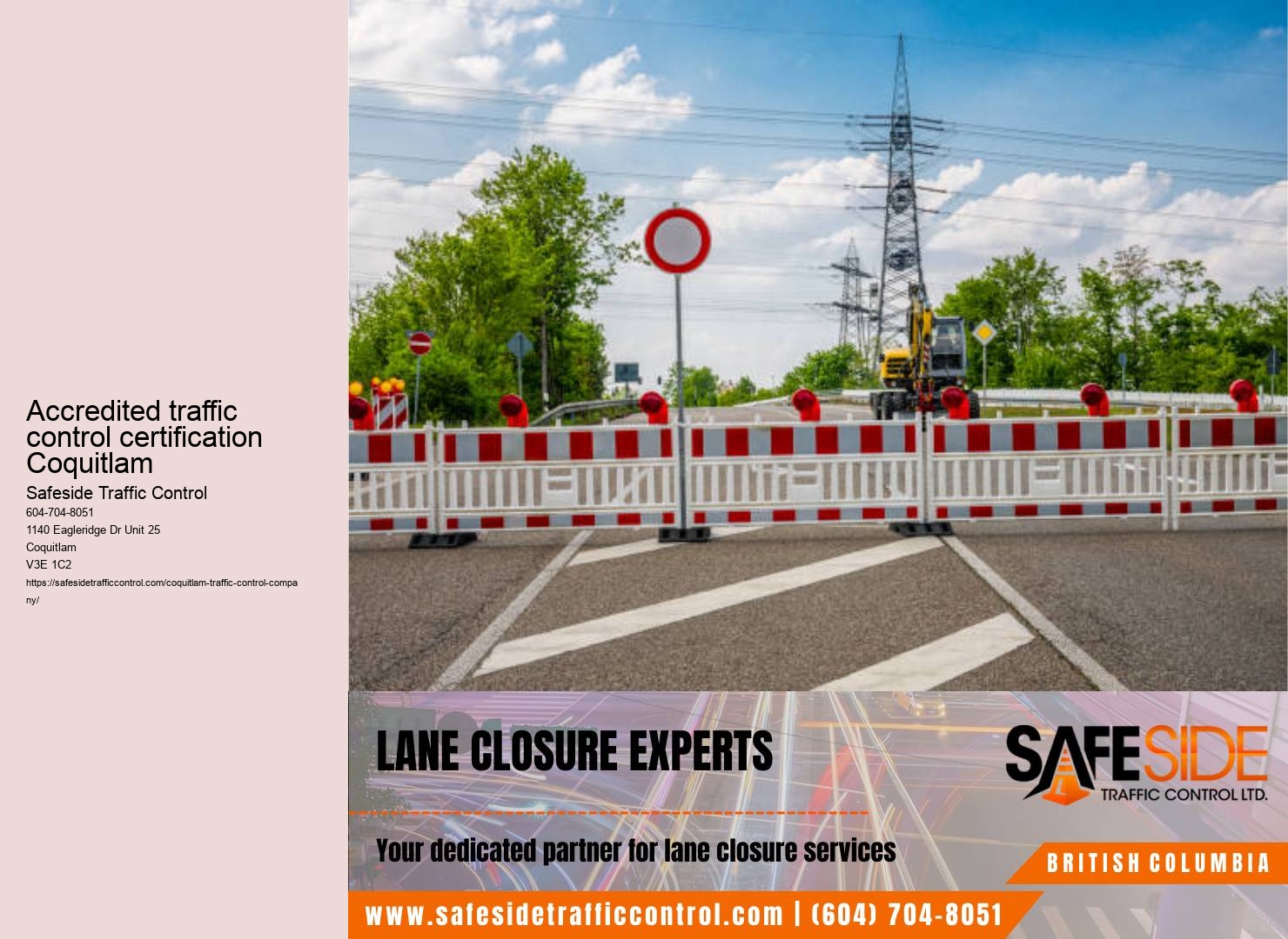 Reliable and responsive traffic control services available in Coquitlam