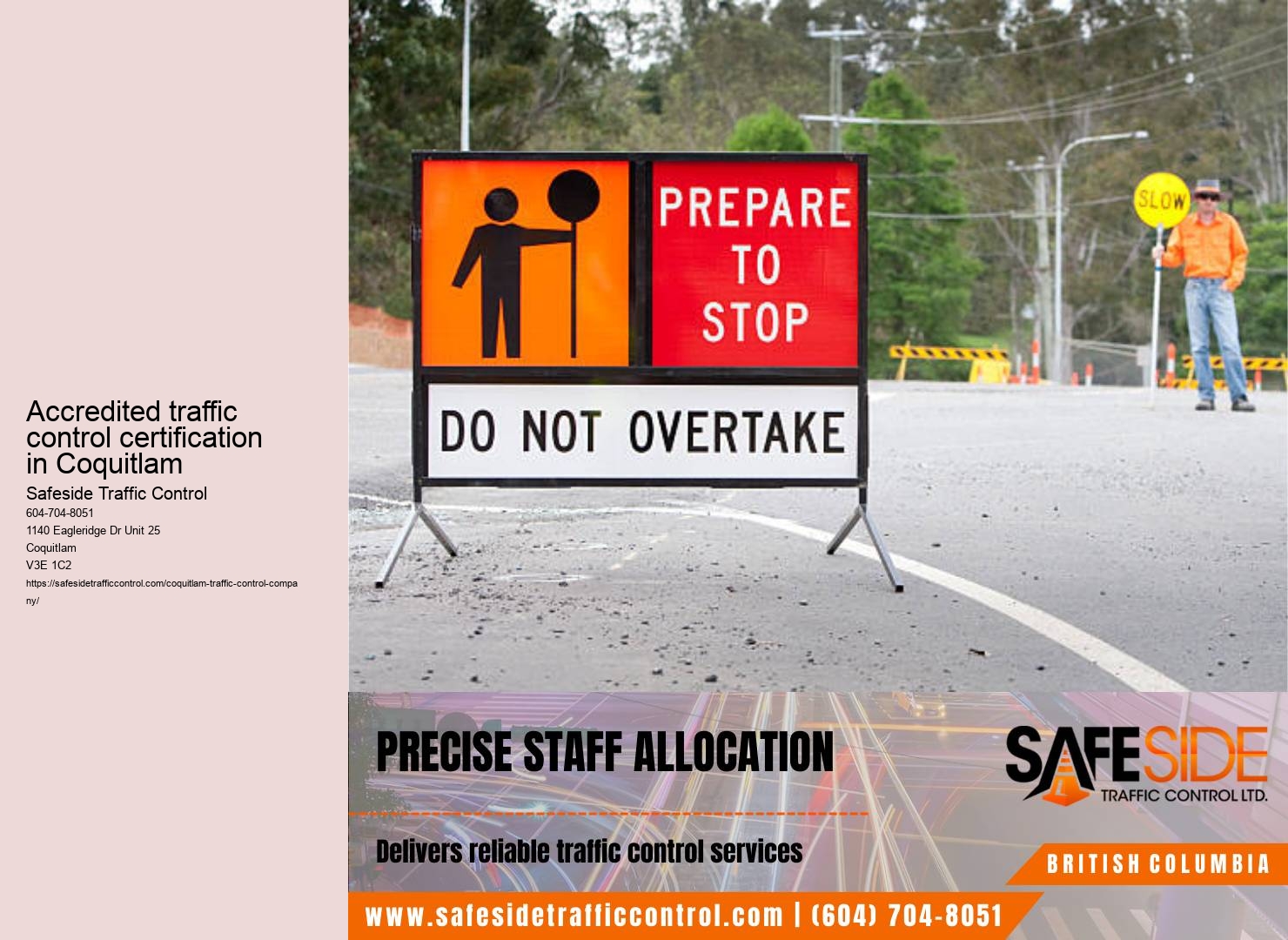 Trusted provider of road construction and traffic control services in Coquitlam