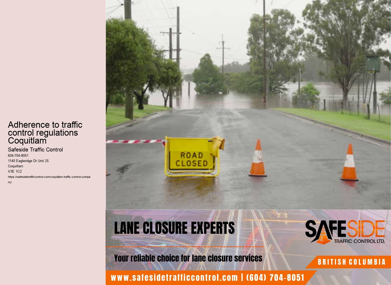 Coquitlam temporary traffic control planning