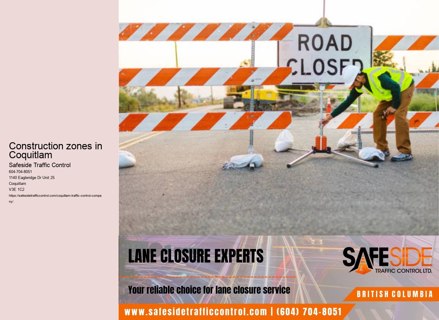 Construction zones in Coquitlam