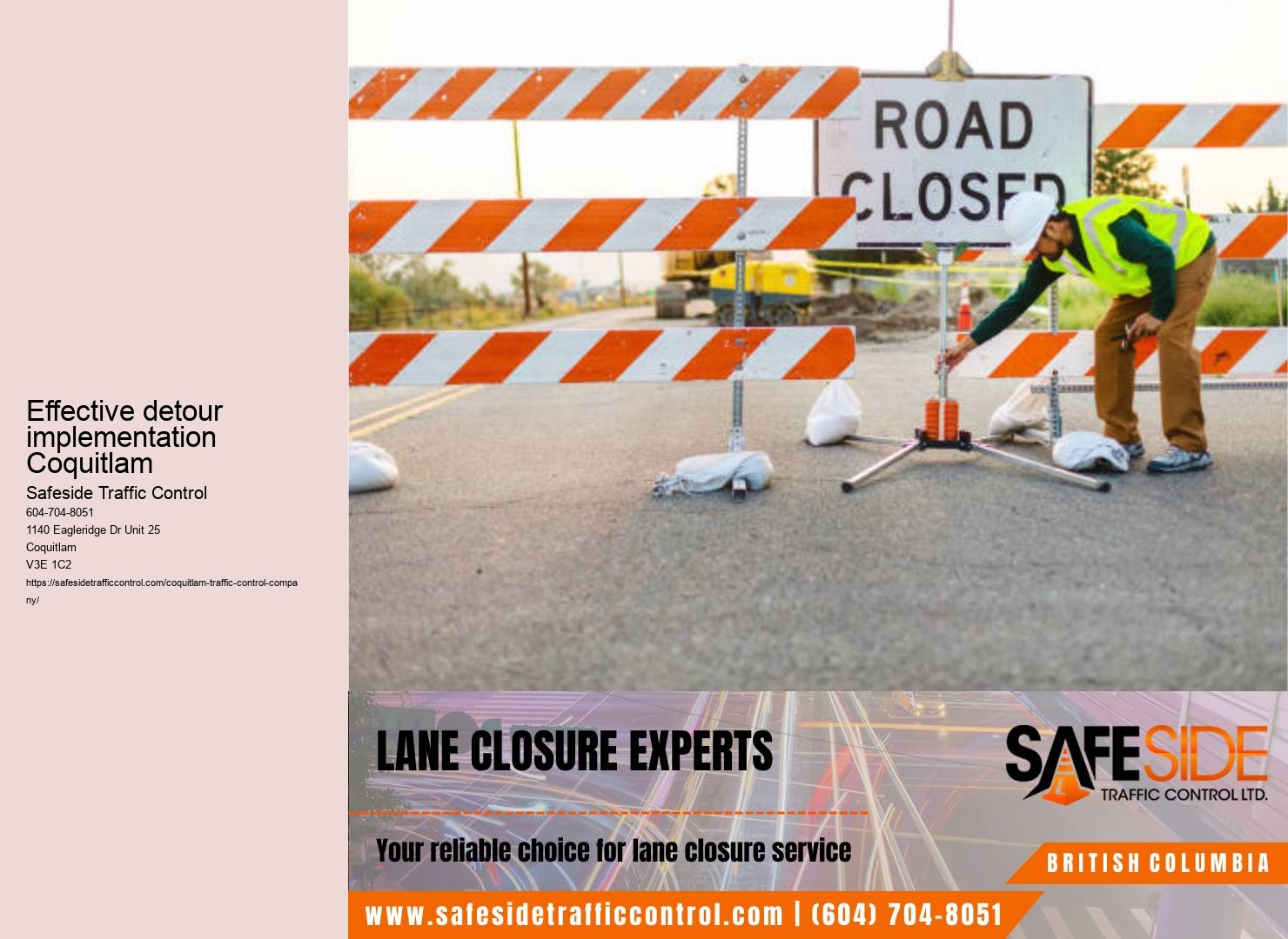 Reliable lane closures Coquitlam