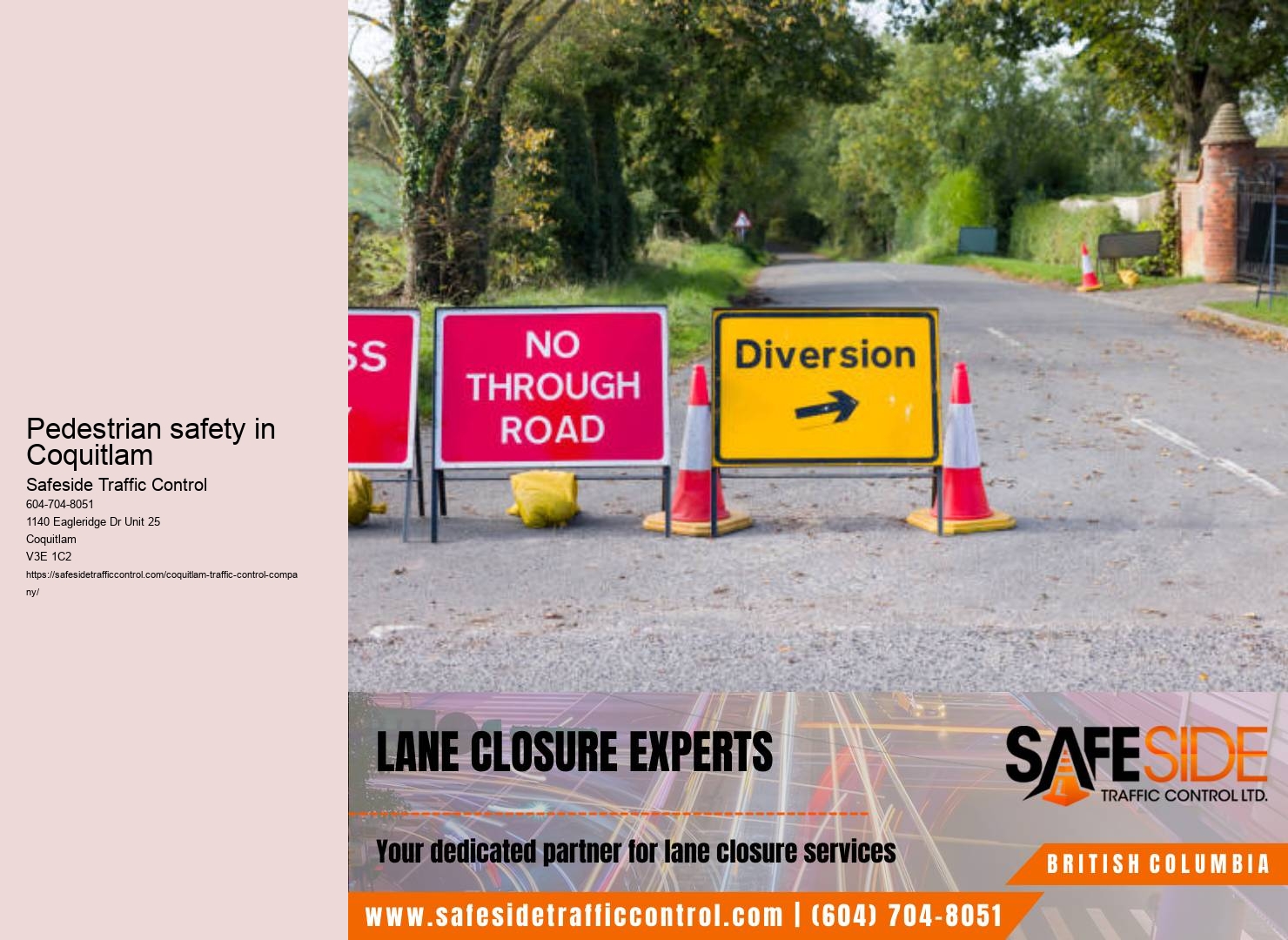 Roadwork traffic control devices rental Coquitlam