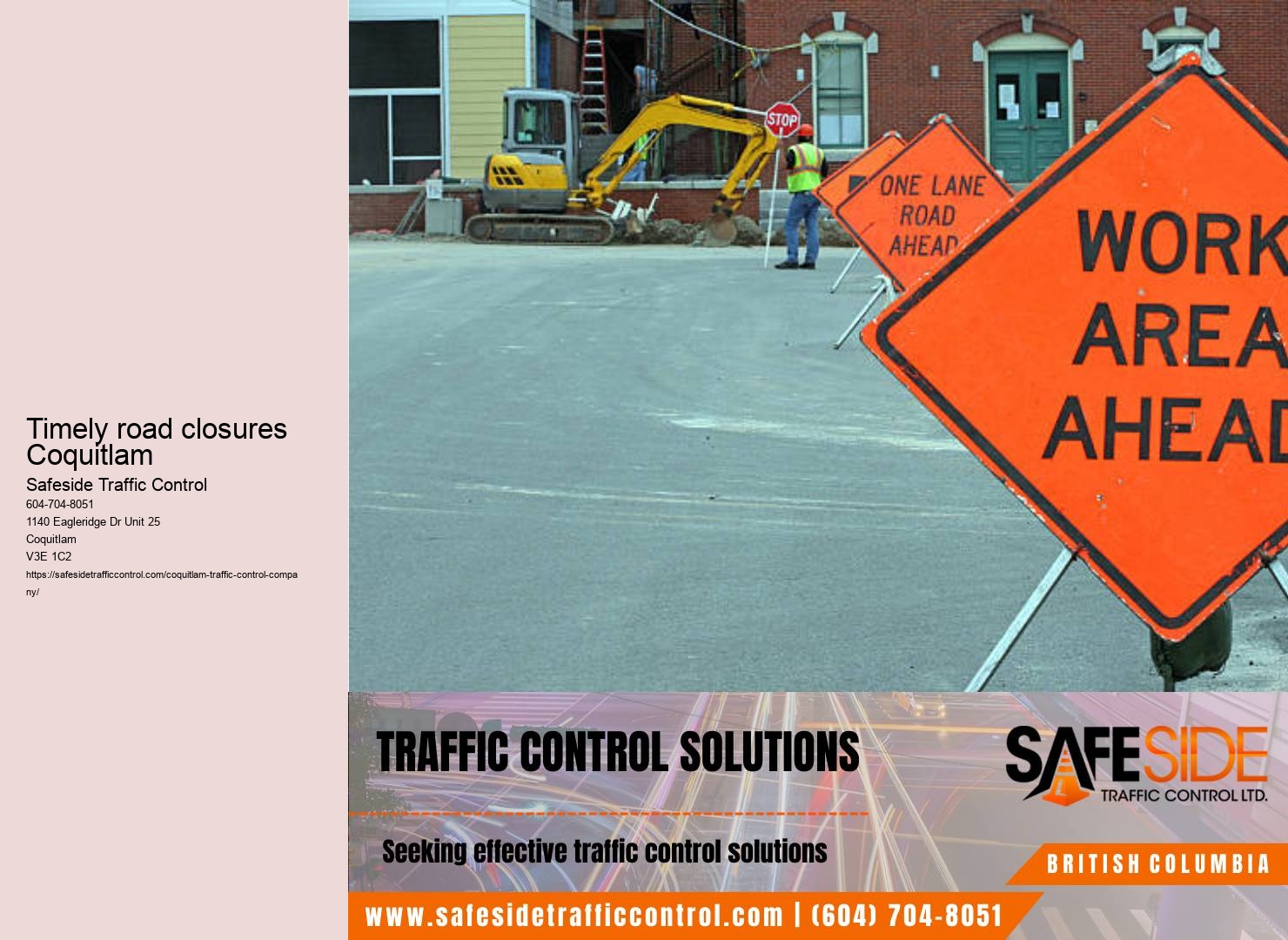 Roadwork traffic control equipment sales Coquitlam