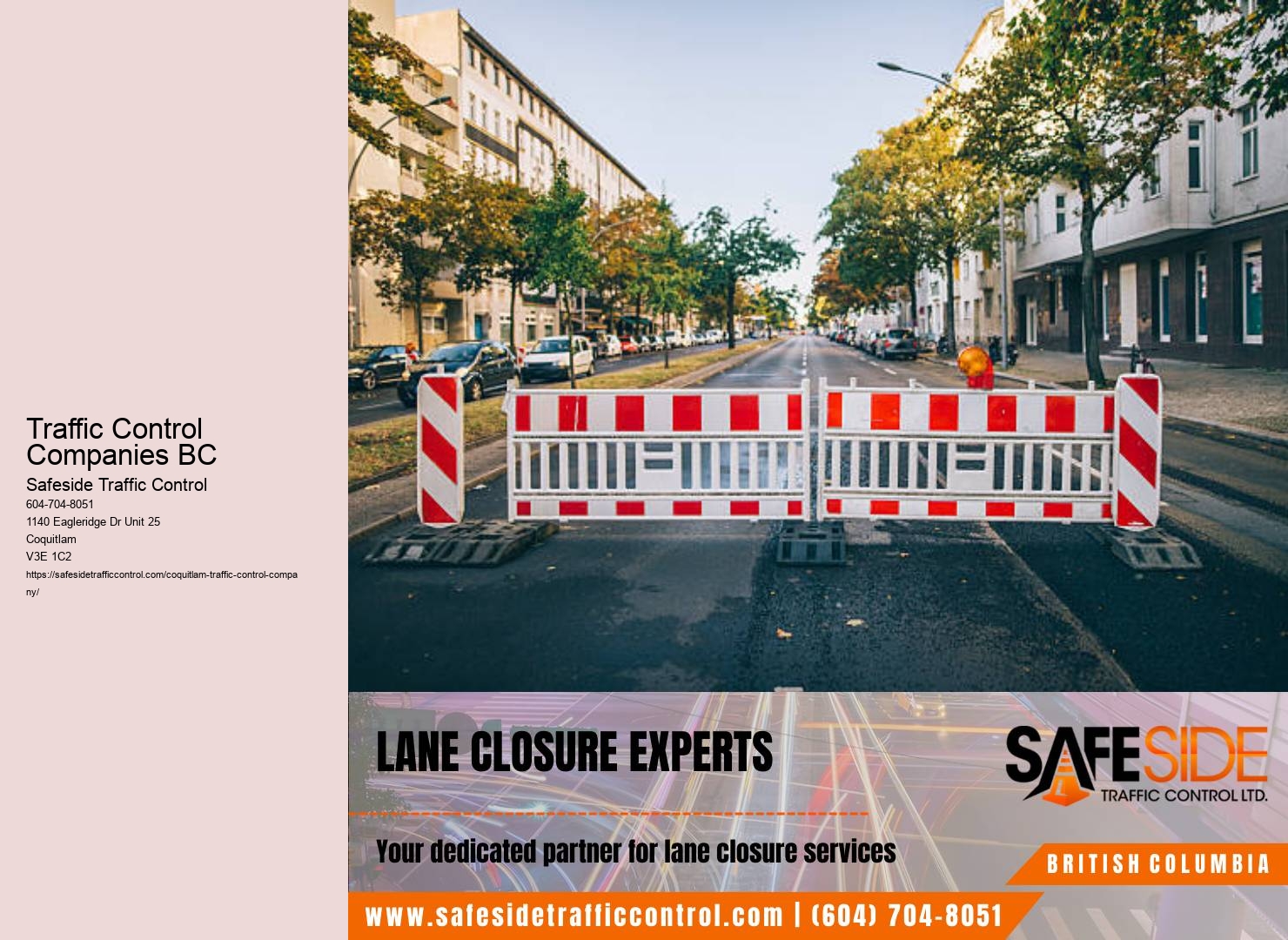 Roadwork traffic control flaggers Coquitlam