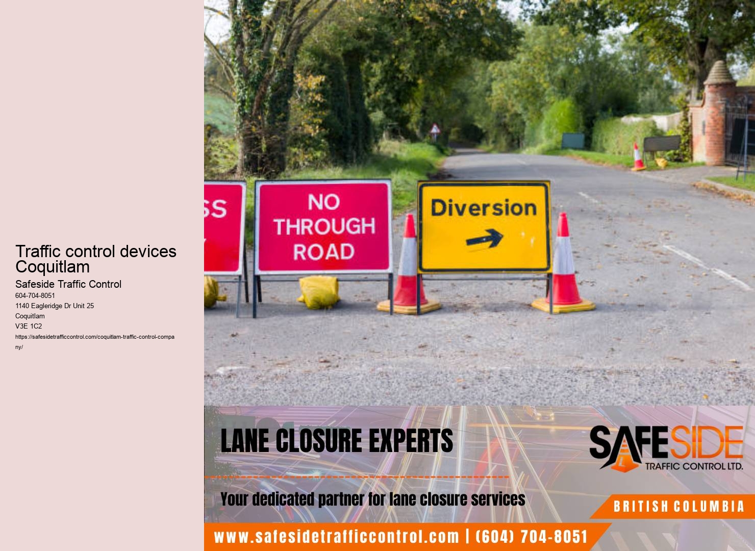Traffic control services in Coquitlam
