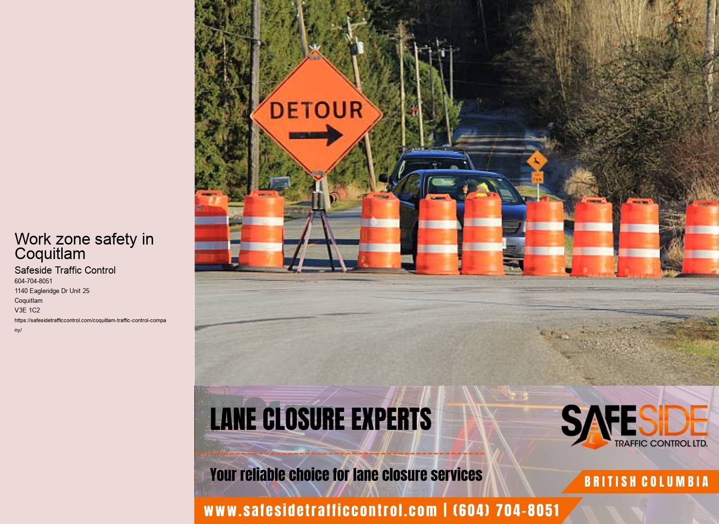 Roadwork traffic control equipment leasing and maintenance Coquitlam