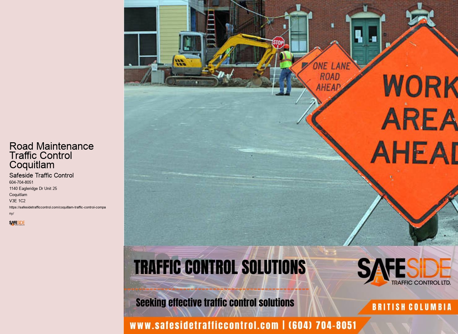 Road Maintenance Traffic Control Coquitlam Safety Traffic Signs