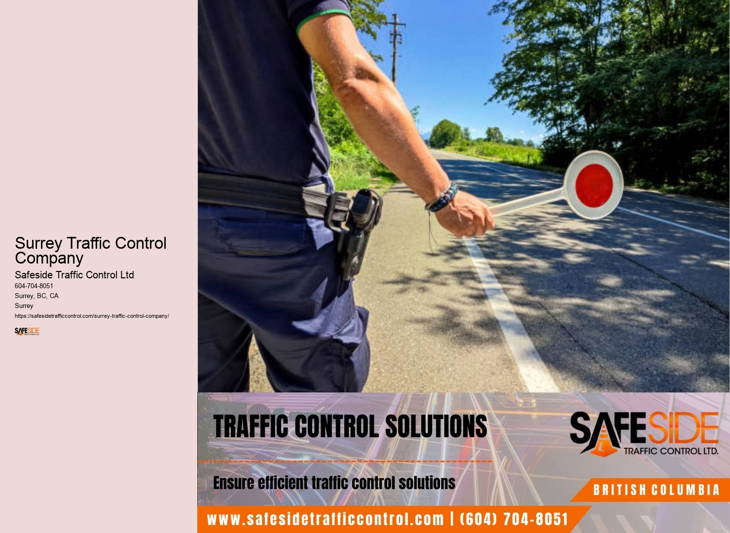 Surrey traffic control for lane closures
