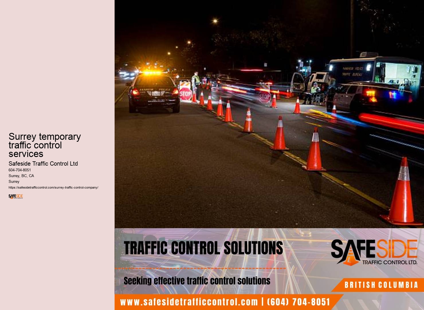 Traffic control signage maintenance Surrey