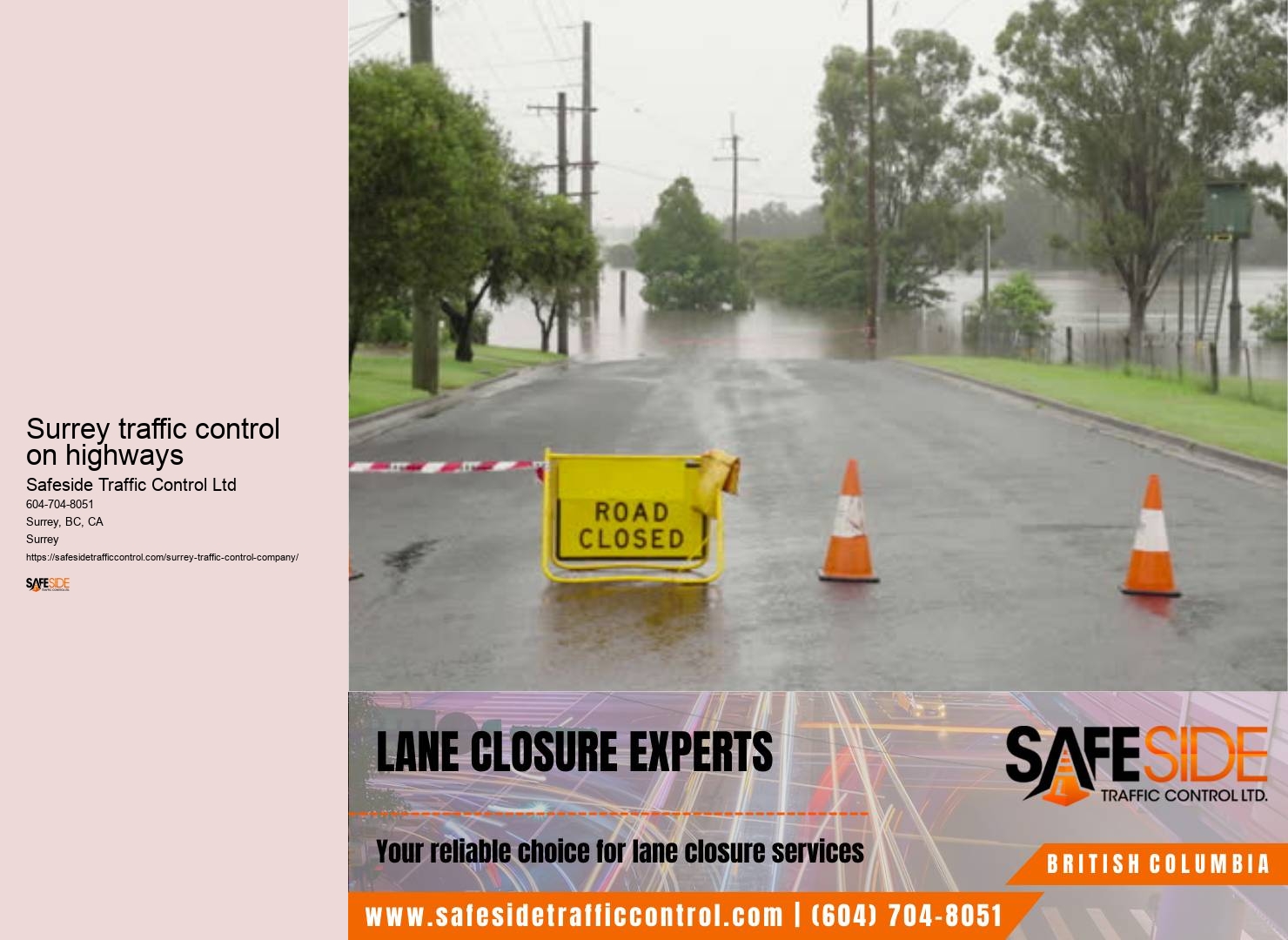 Surrey traffic control for parking management