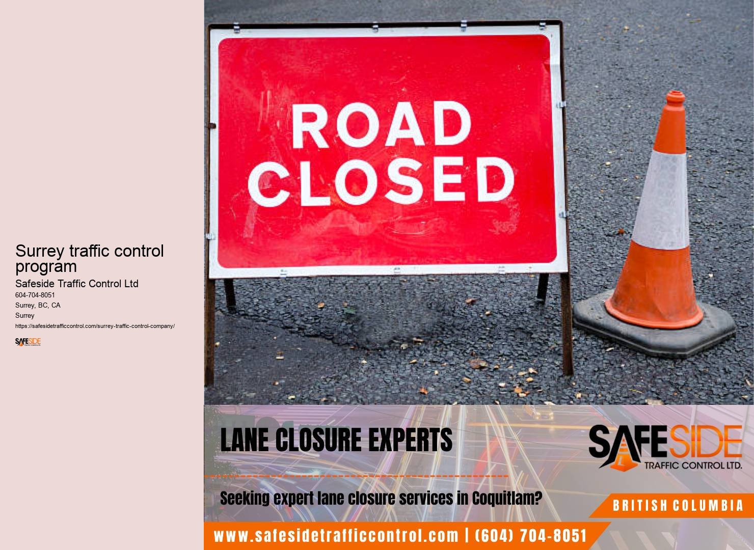 Surrey roadwork traffic management