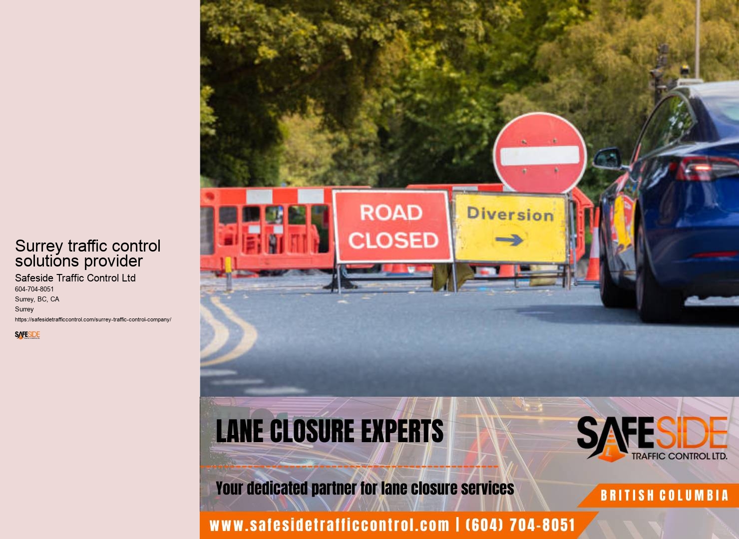 Traffic diversions planning Surrey