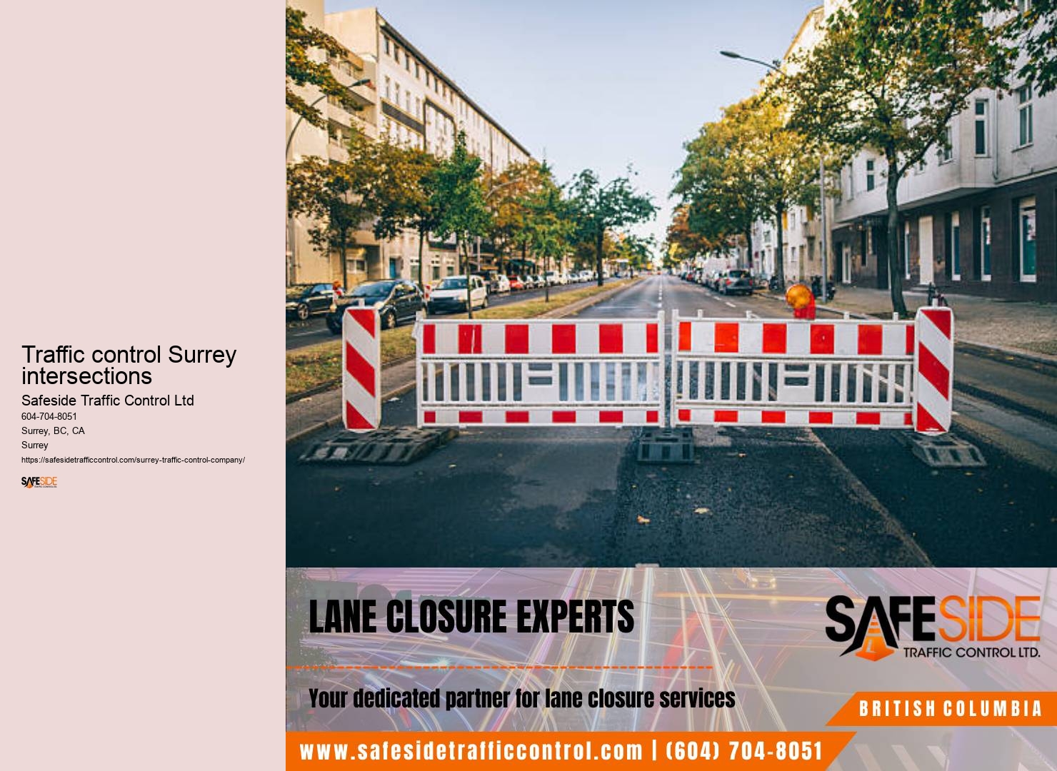 Traffic control for roadworks in Surrey