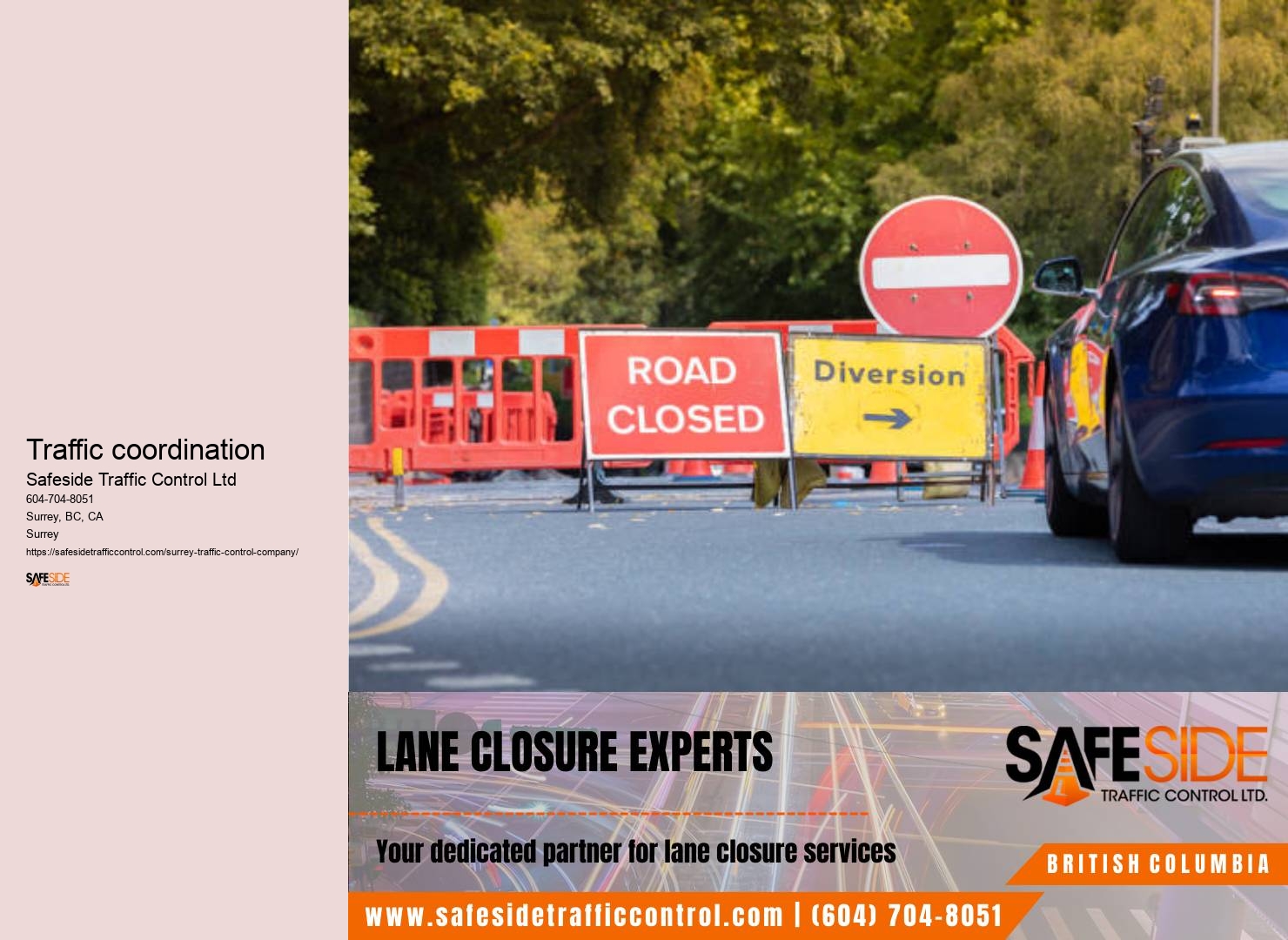 Traffic control permit application Surrey