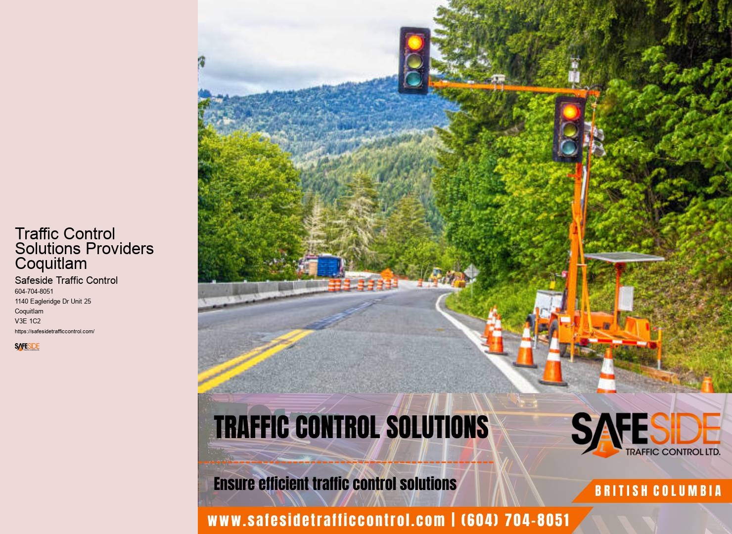 Traffic Control Solutions Providers Coquitlam flagging and barricade services