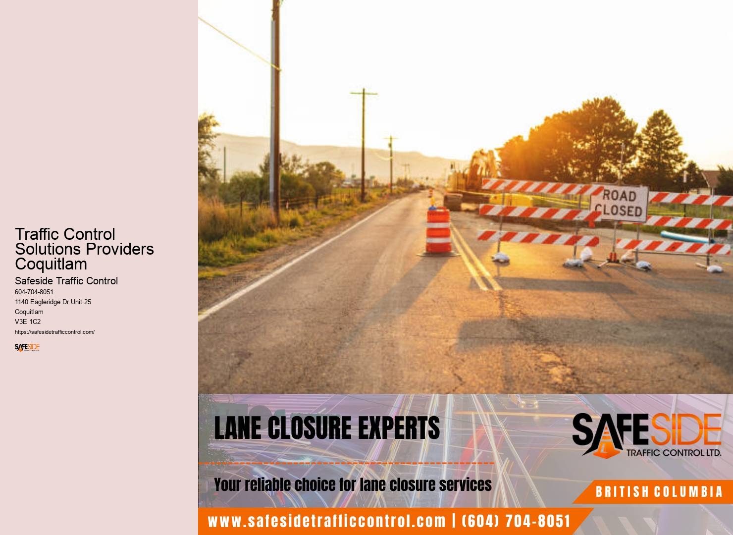 Traffic Control Solutions Providers Coquitlam highway traffic management
