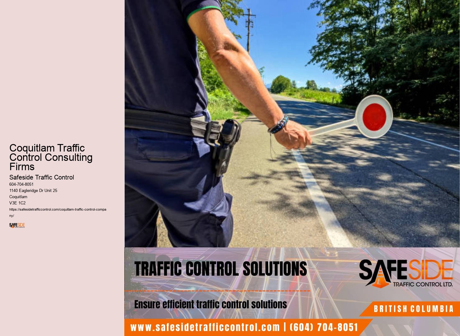 Coquitlam Traffic Control Consulting Firms flagging and signage