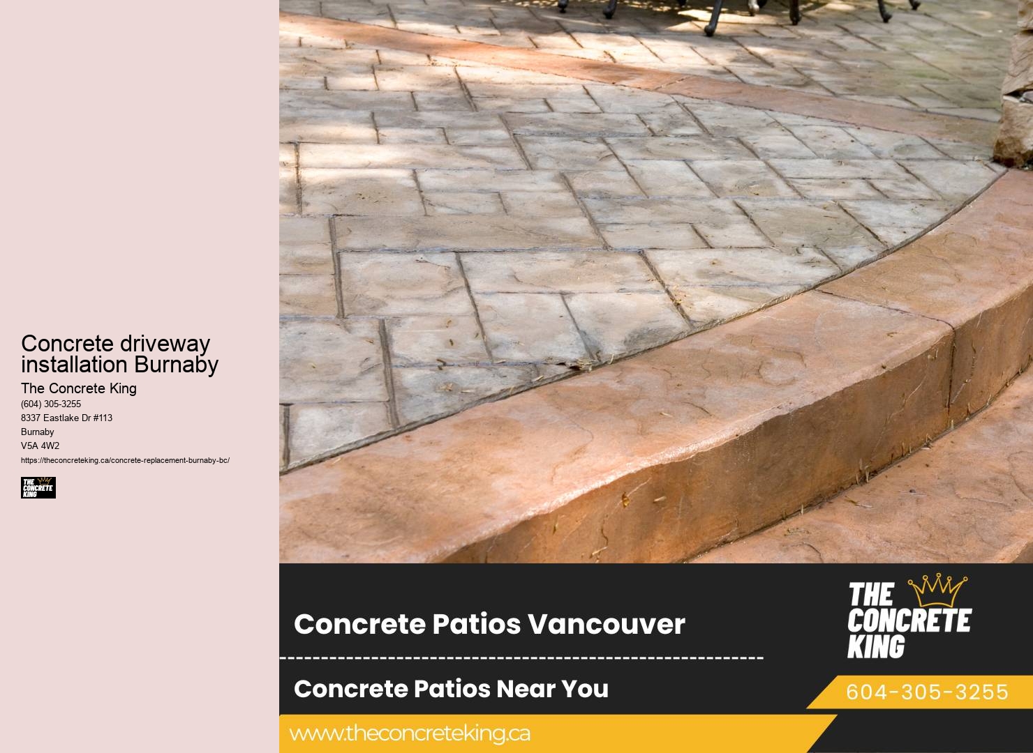 Concrete driveway installation Burnaby
